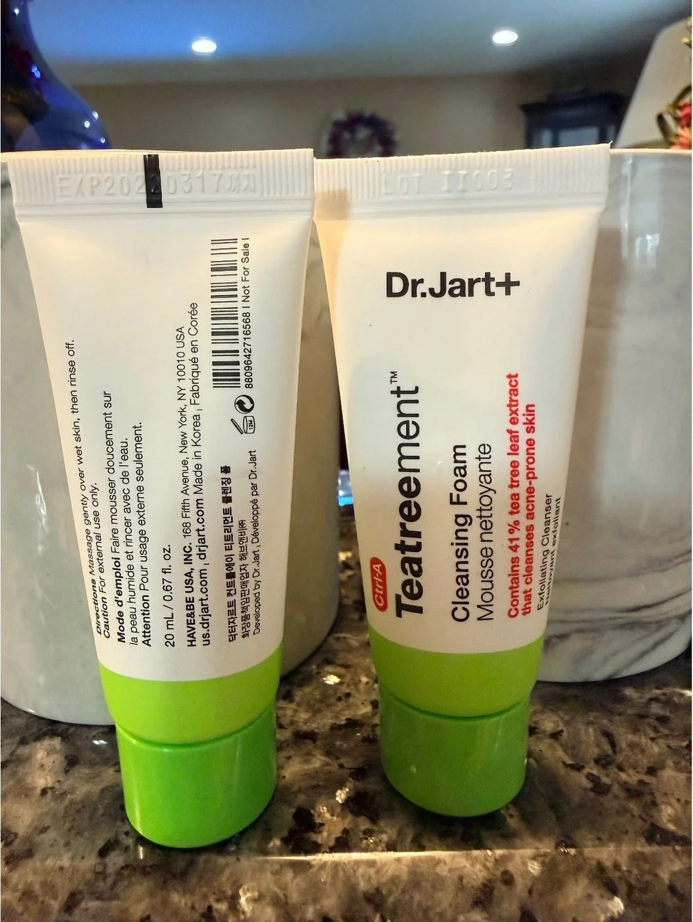 2 CT Dr.Jart Teatreement Cleansing Foam Moisturizing Face Cleanser 50ml (2 Pack)